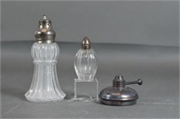 3 Silver & Clear Glass Lot