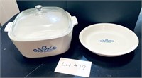 Vintage CorningWare Cornflower Dutch Oven & Pie Pl