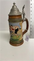 Mettelach  .50 ltr stein with lid #1526 Germany