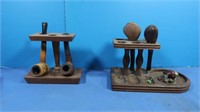 Wooden Pipe Stands, Vintage Pipes-Corn Cob Pipe