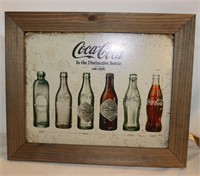 Framed Coca-Cola Metal Sign 19.5"x16"