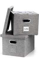 HEDUME SET OF 2 FILE ORGANIZER BOXES GREY