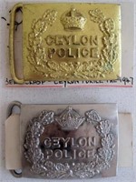 Ceylon Police two police buckles