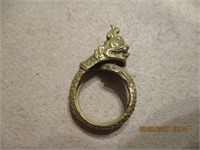 Goldtone Brass Dragon Ring