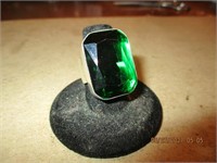 Green Crystal Marked 925 Size 7 Ring (12g)