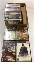 19 PlayStation 2 games, 4 empty cases