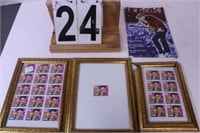 3 Framed Elvis Stamps ~ Elvis Tupelo Guide