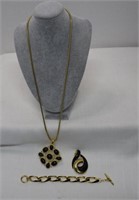 Trifari Necklace & Pendant and Unmarked Bracelet