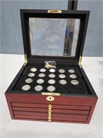 State Quarters In Keyed Wooden Display Box