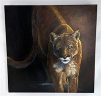 Norma Lee Pfaff Montana Mountain Lion Oil Painting