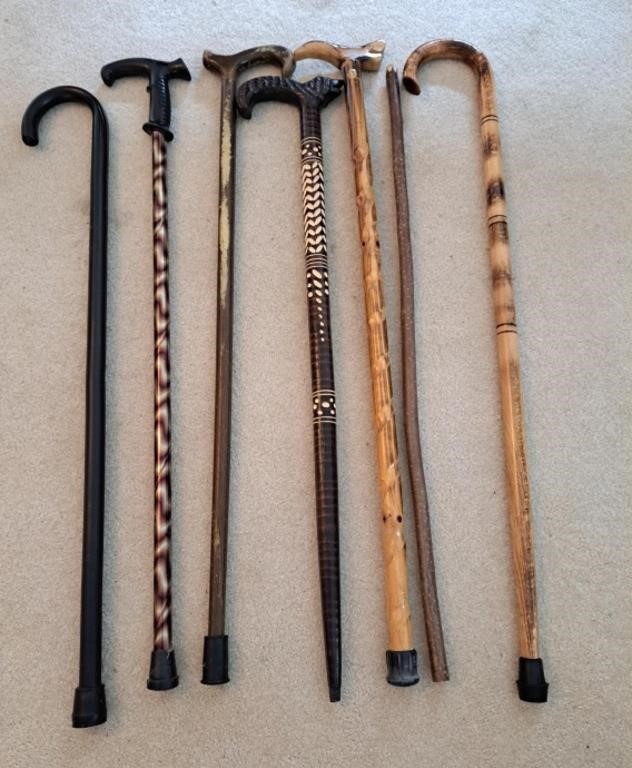 Collection of walking canes