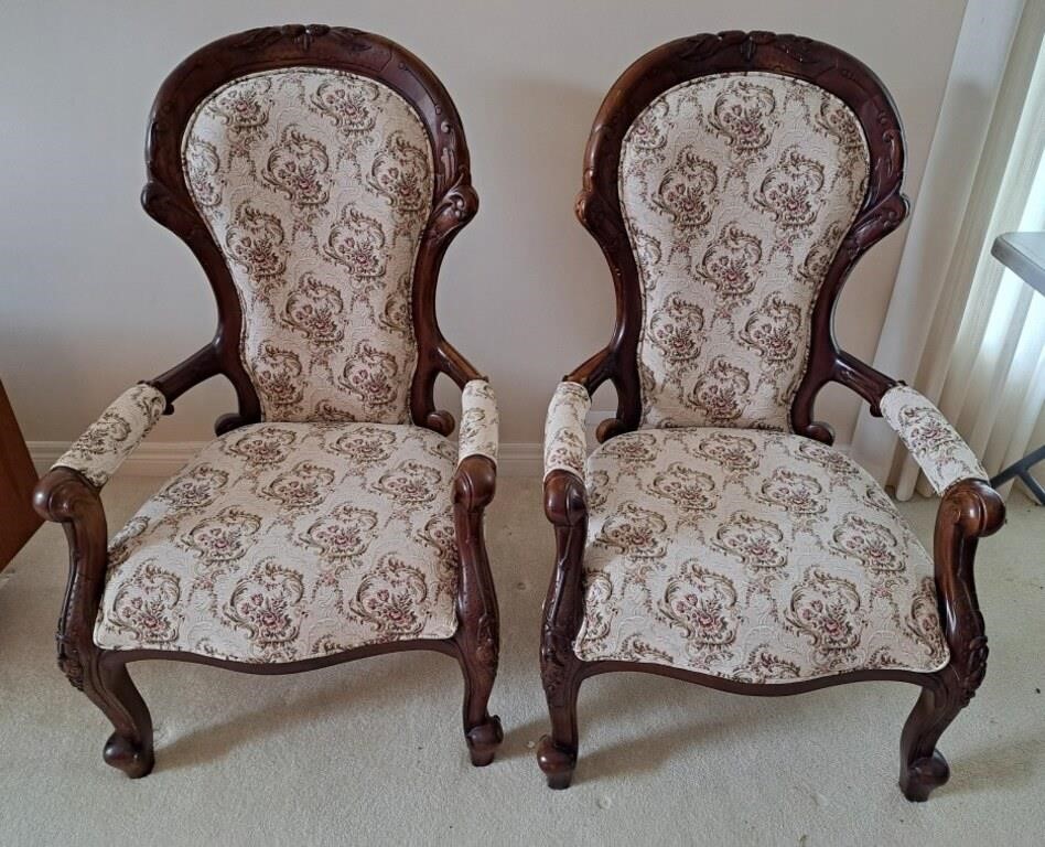 Pair of matching Victorian Arm Chairs