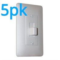 5pk MASQUE White Plastic 1-Gang Wall Plate