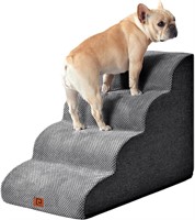 EHEYCIGA Curved Dog Stairs  4-Step Grey