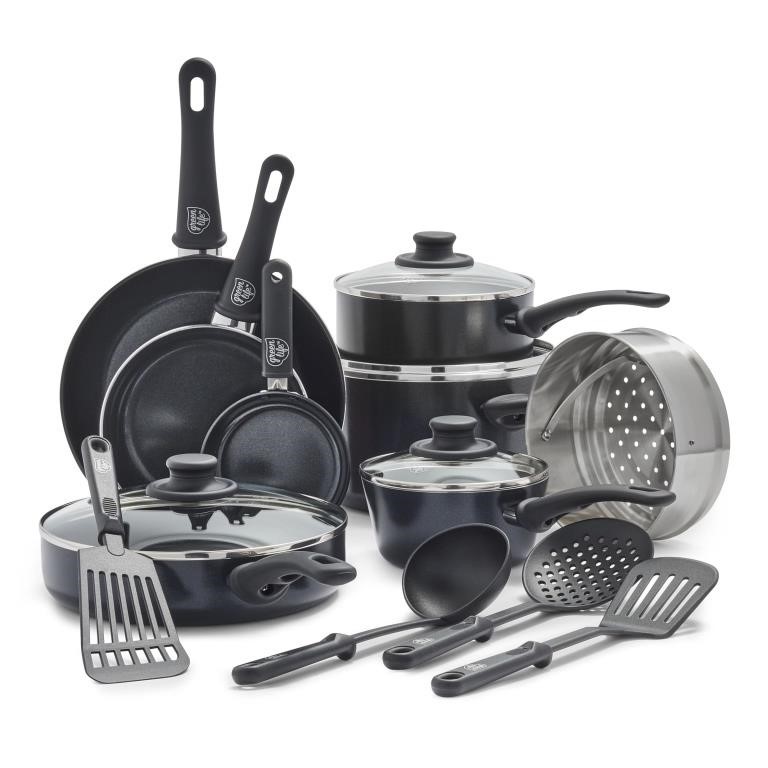 C2467  GreenLife Ceramic Cookware Set, Black