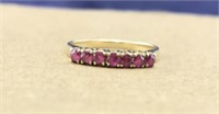 70’s 14K Gold 7 Stone Ruby Band Ring