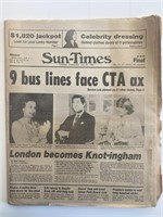 Chicago Sun-Times Original 1981 Vintage Newspaper