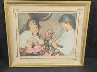 "ARRANGING ROSES" PRINT FRAMED & MATTED