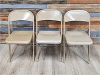 (3) METAL FOLDING CHAIRS