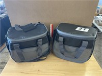 LOT OF 2 GRAY LARGE COOLER BAGS