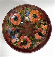 10" ROUND FLAMBE MOORCROFT BOWL c1953