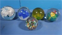 Paperweight Lot-Glass & Lucite