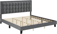 King Size Bed Frame, Wood Slat Support Bed