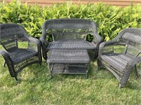 4-piece wicker patio set, shows some wear!