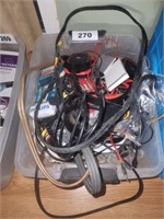 TOTE OF CABLES, WIRES- HEADSET