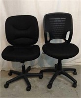 2 Black Roller Office Chairs - 7A