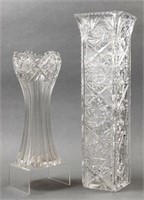 Tall Cut Crystal Vases, 2