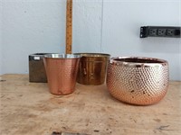 Lot of 4 Shiny Planters