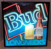 1989 Budweiser Longnecks lighted sign