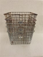 (5) Vintage Metal Locker Baskets