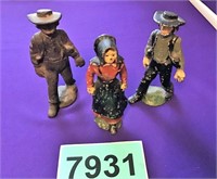 3 Cast Iron Figurines