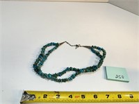 Vtg Blue & Green Turquoise Necklace Sterling .925