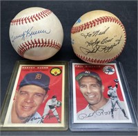 (D) Harvey Kuen and Phil Rizzuto signed baseballs
