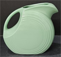 (P) Fiesta Sea Mist Green Disc Pitcher 7.5" Tall.