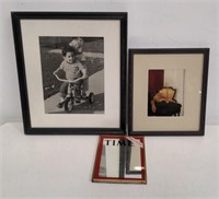 Group of print, photograph, and mirror Box lot