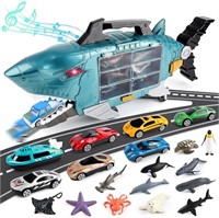 deAO Shark Toys Truck Sea Animal Car Toys for Kids