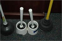 plungers and toilet bowl brushes