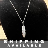 Stainless Steel Turquoise Feather Stone Necklace