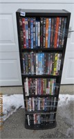 approx . 90 DVD's in shelf unit