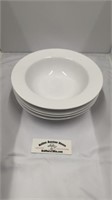 4 white porcelain bowls