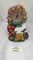 Porcelain hummingbird flowered clock