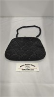 1950 black beaded evening bag