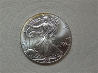 2002 Silver Eagle Dollar BU Light Edge Toning