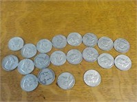 $10.00 Silver Franklin Halves Mixed Dates