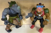1990 TMNT GIANT BEBOP AND ROCKSTEADY WITH WEAPONS