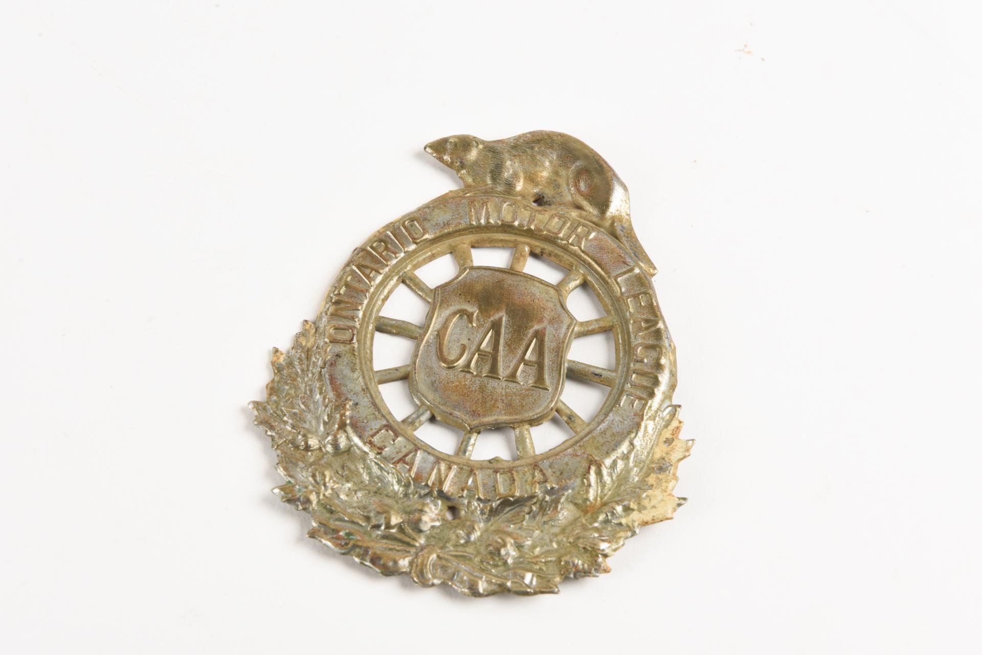 ONTARIO MOTOR LEAGUE CAA  BRASS EMBLEM